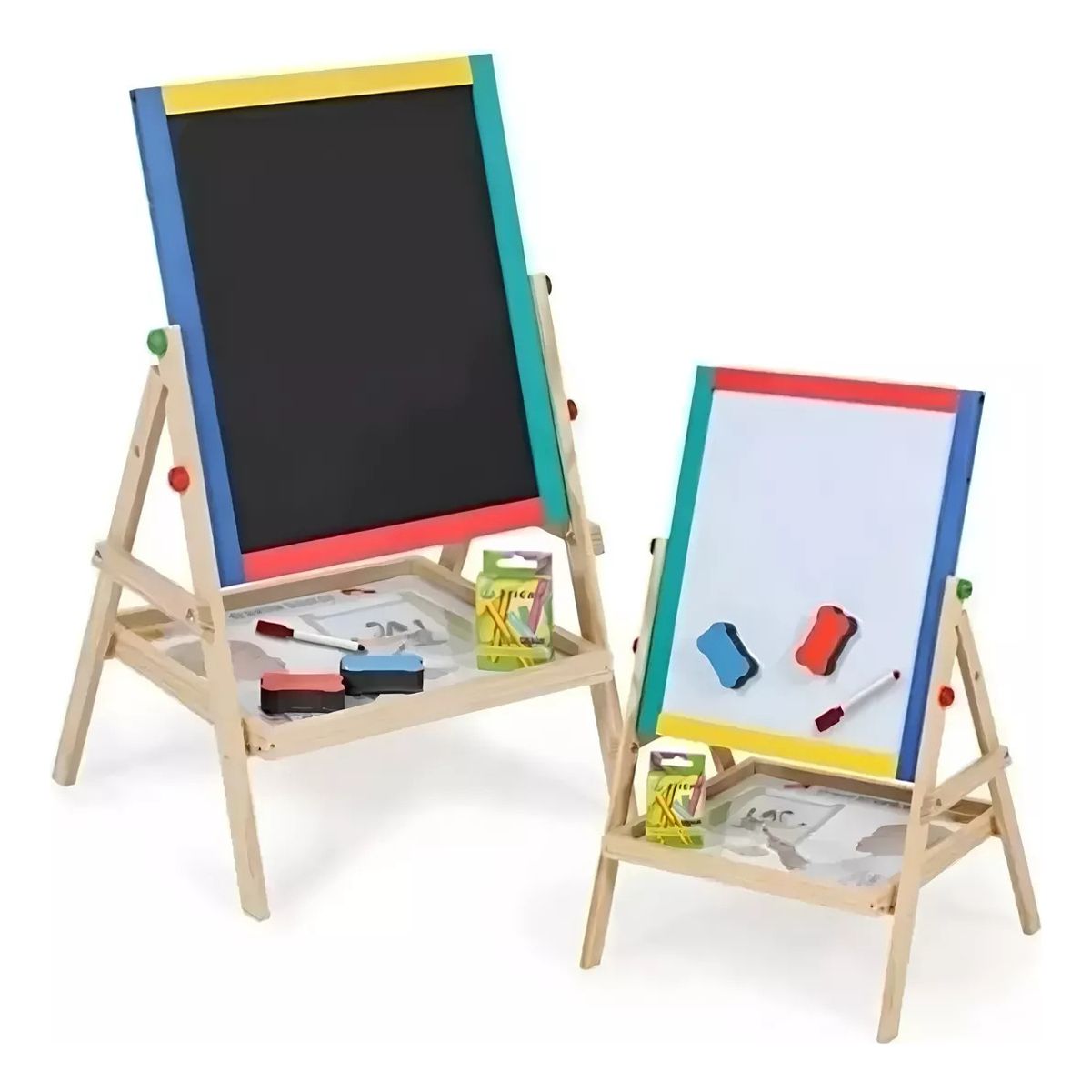 U BUY - Pizarra Atril Para Niño Magnetica Doble tizaplumón Madera