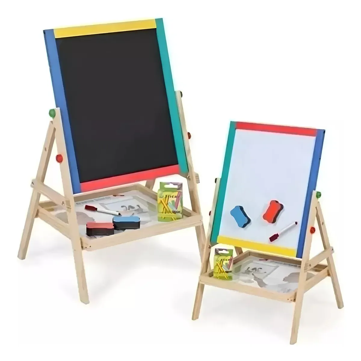 U BUY - Pizarra Atril Para Niño Magnetica Doble tizaplumón Madera