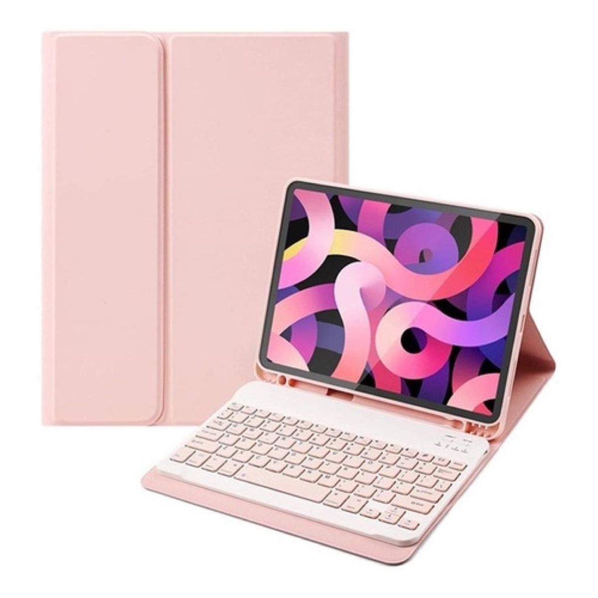 GENERICO - Funda Con Teclado Rosado Para iPad 7ma/8va/9na 10.2 Español