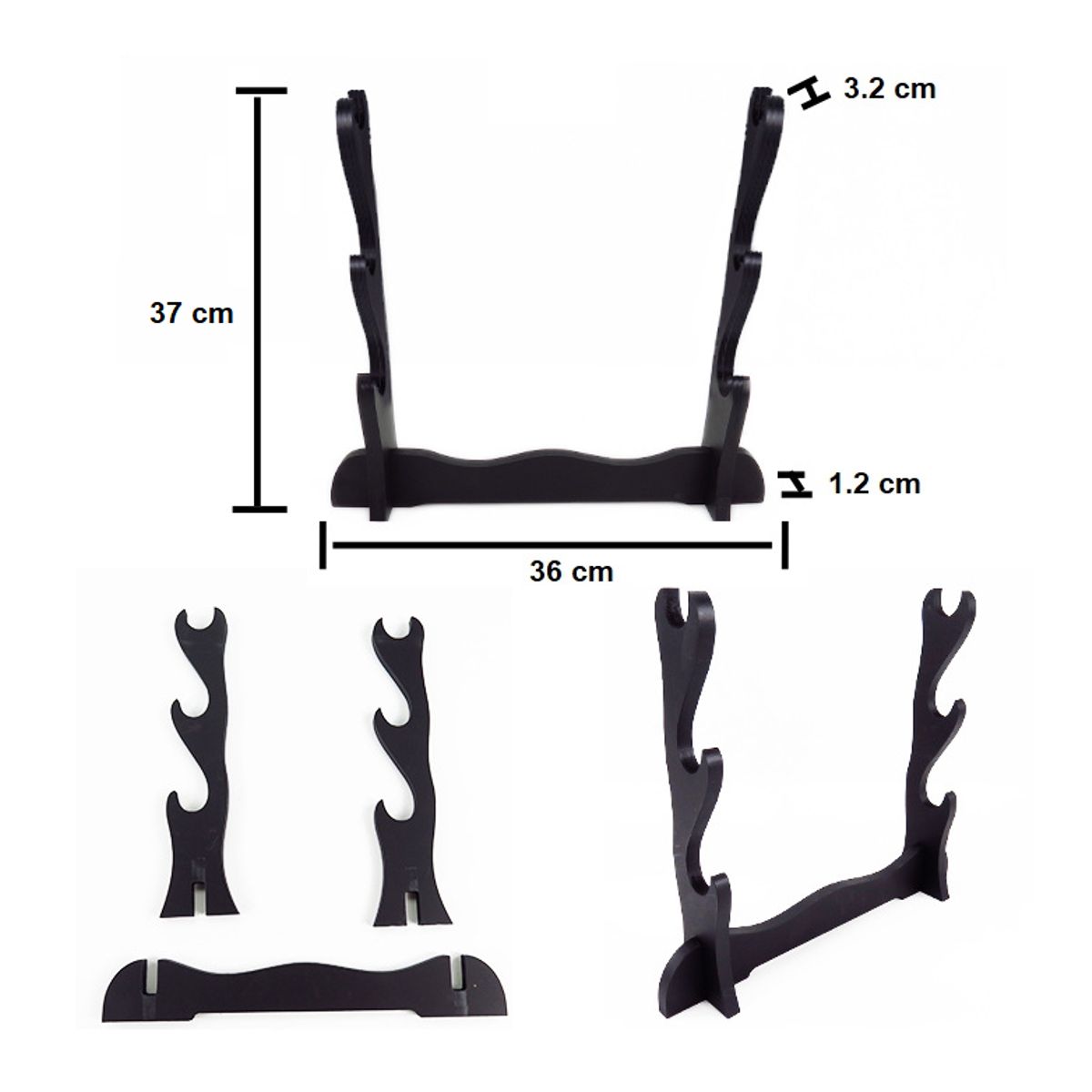 GENERICO - Atril Soporte Triple Mesa Para Katana Samurai O Espadas