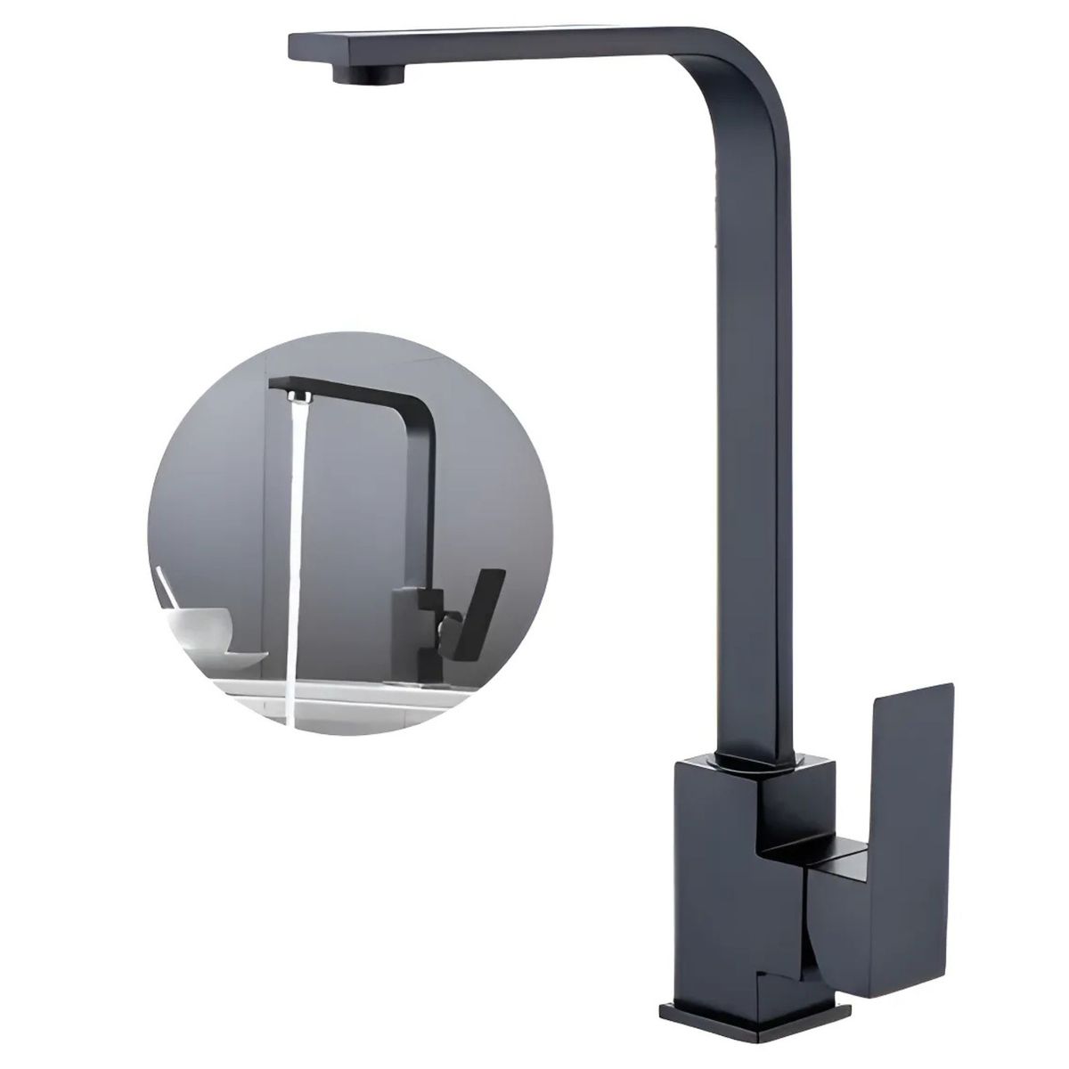 GENERICO - Llave Monomando Para Lavaplatos Negra Ferretools