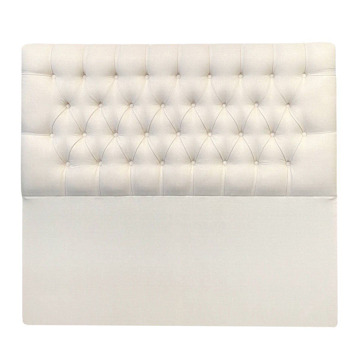 ESPACIO HOGAR - Respaldo de Cama Capitoné Premium Lino Crema - 1 Plaza