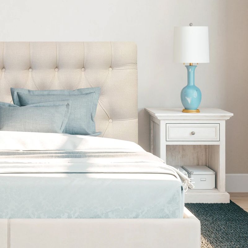 ESPACIO HOGAR - Respaldo de Cama Capitoné Premium Lino Crema 2 Plazas