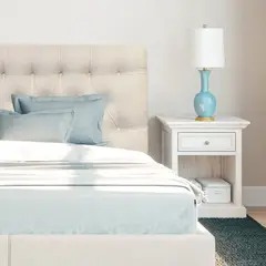 ESPACIO HOGAR - Respaldo de Cama Capitoné Premium Lino Crema 2 Plazas