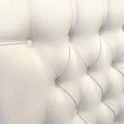 Imagen 2 del producto Respaldo de Cama Capitoné Premium Lino Crema - Queen