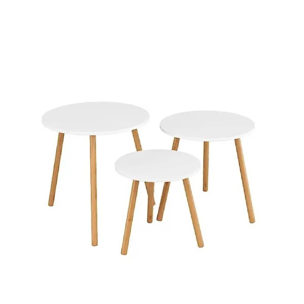 GENERICO - Set 3 Mesas Grape Centro/Lateral Blanco