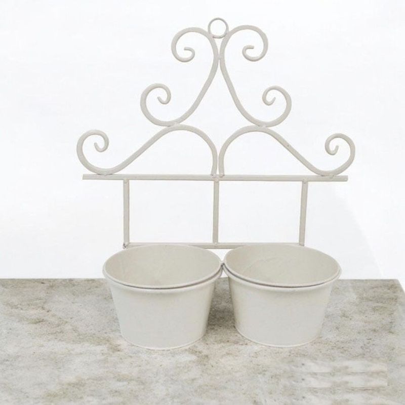 BRIC - Macetero Doble Colgante Blanco.