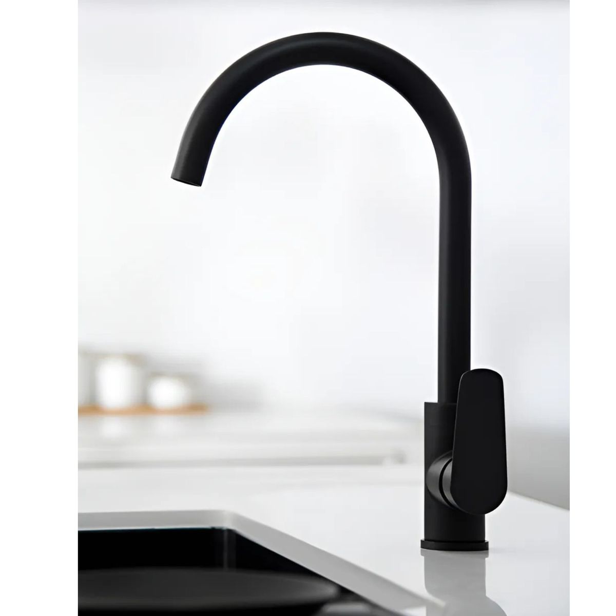 GENERICO - Llave Monomando Negra Para Lavaplatos