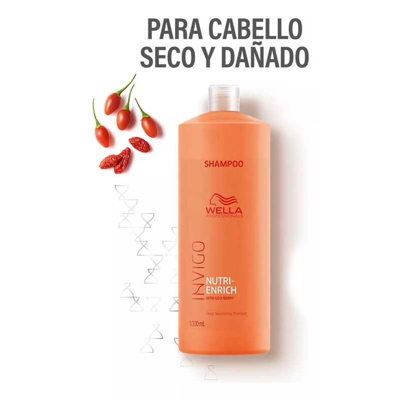 WELLA - Shampoo Wella Invigo Nutri Enrich 1000 Ml Reparación Profunda.