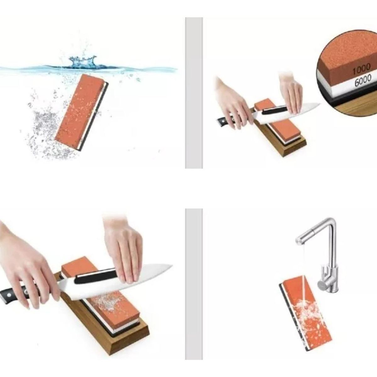 IMPORTCLICK - Juego Piedra Afiladora Cuchillos Cocina 400/1000/3000/8000 IMPORTCLICK