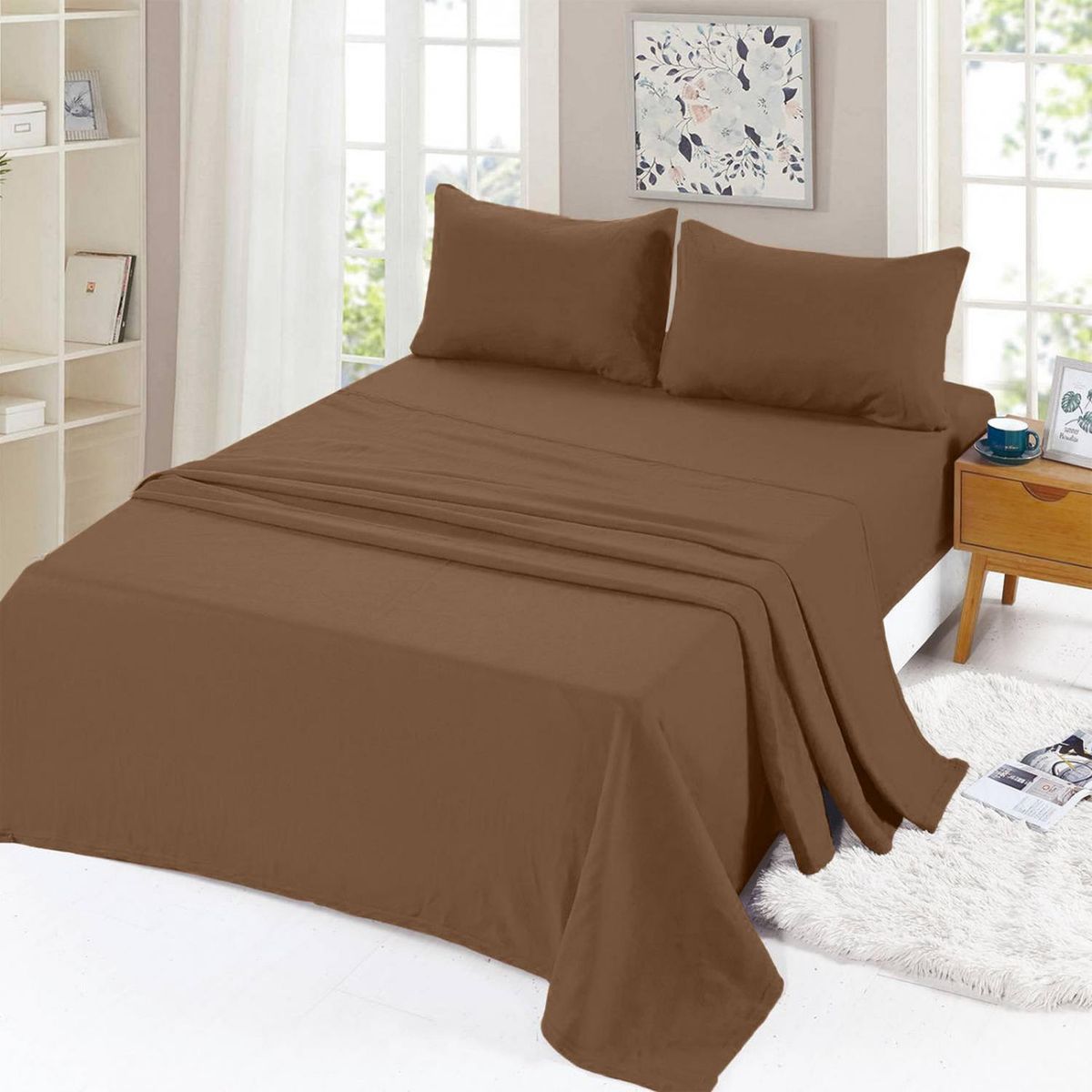 GENERICO - Sabanas De Polar (Queen) Otoño Invierno - Cafe - 2 plazas