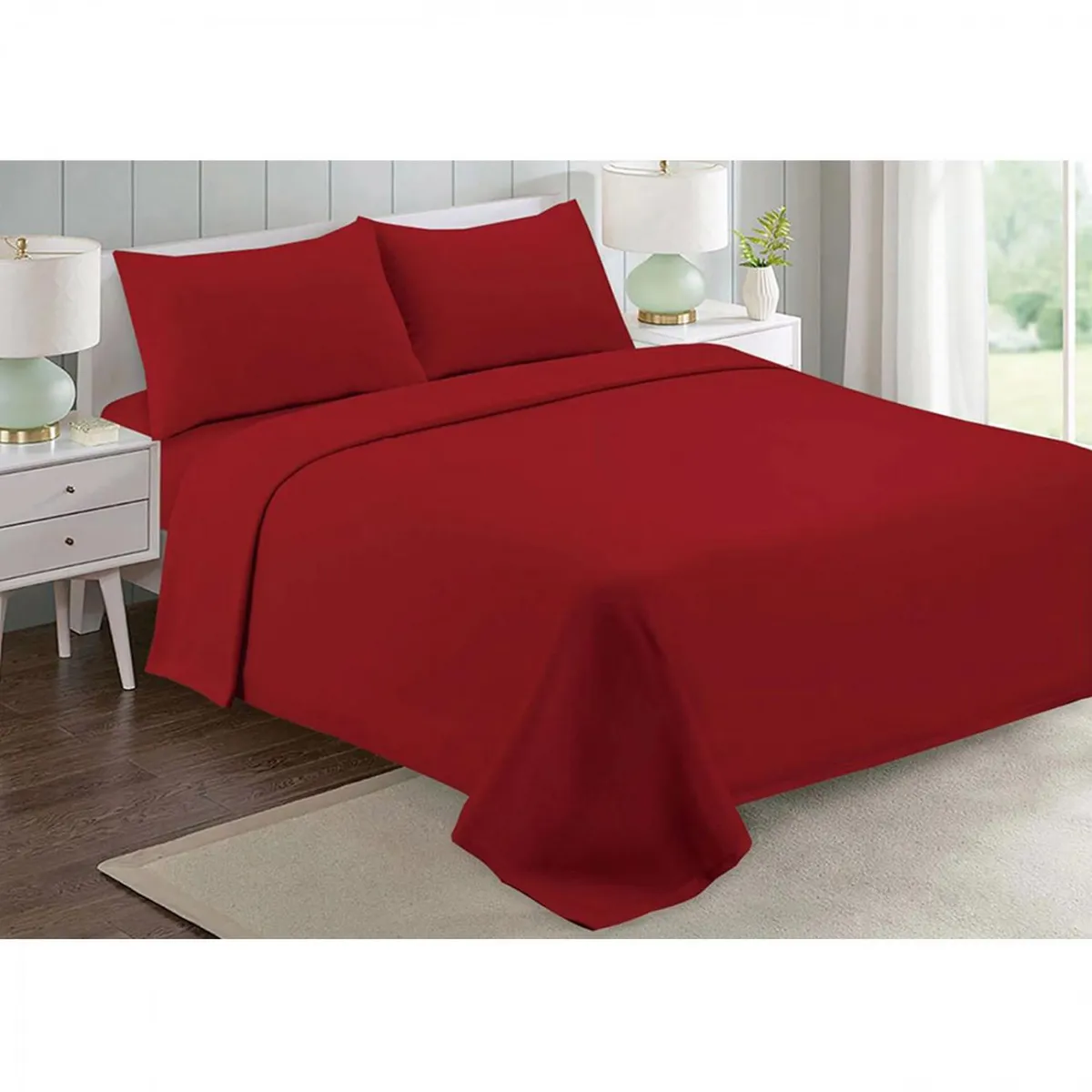 GENERICO - Sabanas De Polar (Queen) Otoño Invierno - Rojo - 2 plazas