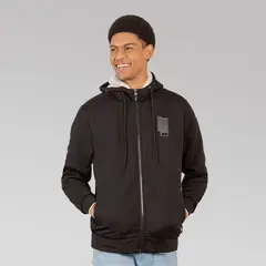 GANGSTER - Poleron Fullziper Jacquard Sherpa Nebula Negro