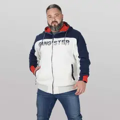 GANGSTER - Plus Polerón Full Zipper Fleece Finder Gris