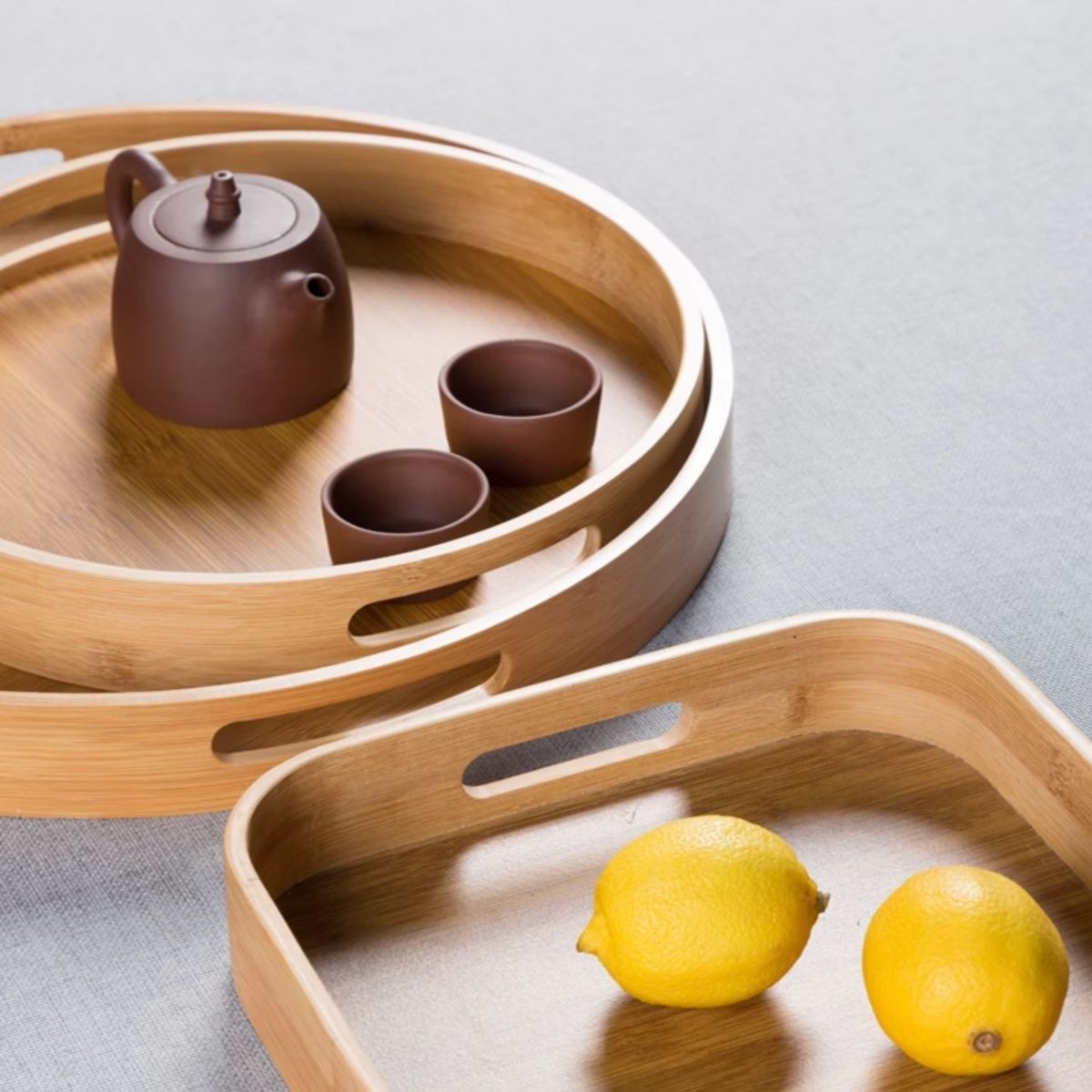 HOMESTAR - Set de Bandeja Desayuno Madera de Bambú