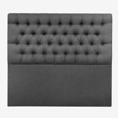 Imagen 2 del producto Respaldo de Cama Capitoné Premium Lino Grafito - 2 Plazas