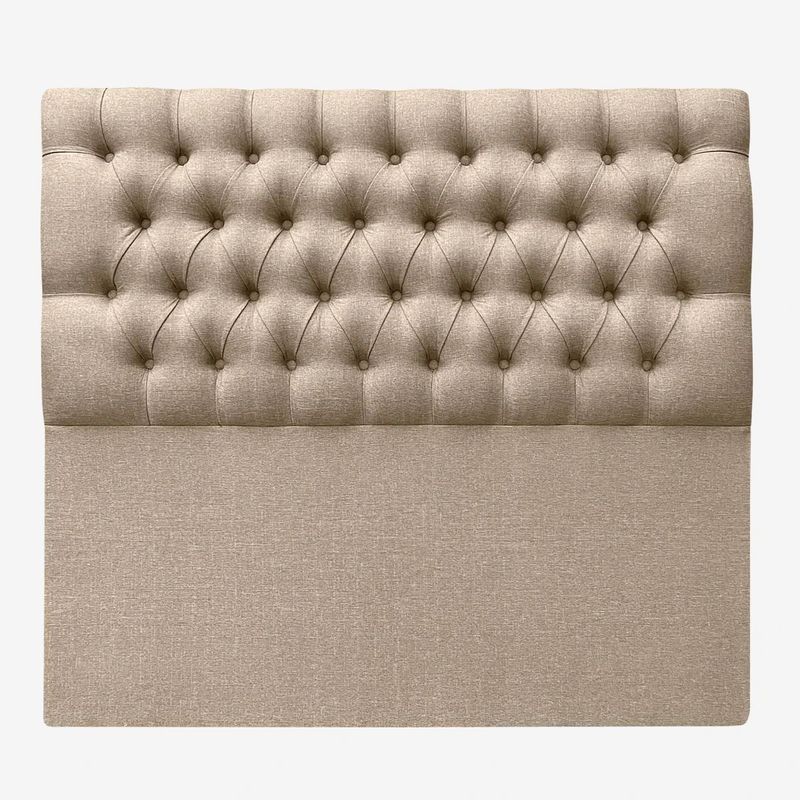 ESPACIO HOGAR - Respaldo de Cama Capitoné Premium Lino Beige 1 Plaza