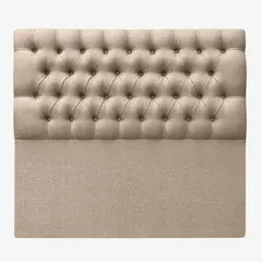 ESPACIO HOGAR - Respaldo de Cama Capitoné Premium Lino Beige - 1 Plaza