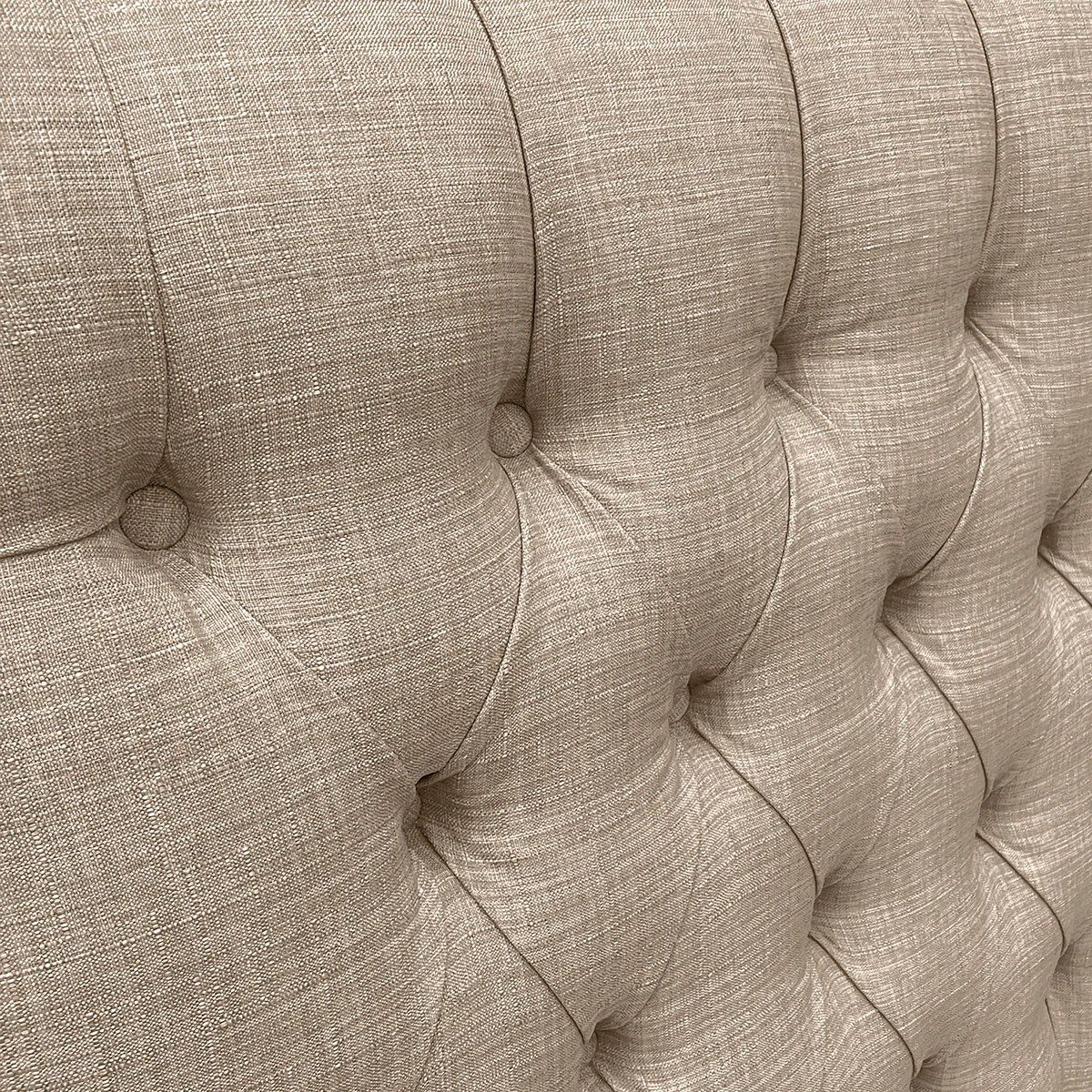 ESPACIO HOGAR - Respaldo de Cama Capitoné Premium Lino Beige - 1 Plaza