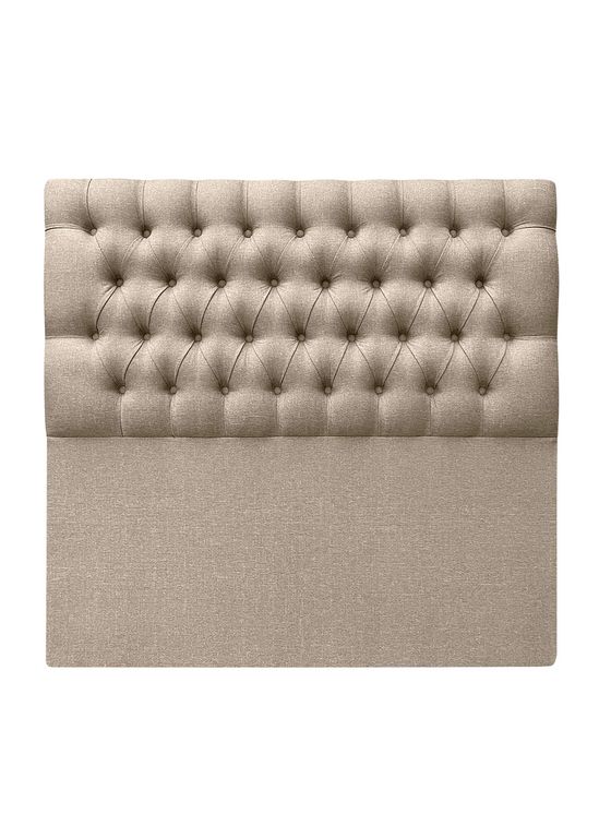 Respaldo de Cama Capitone Premium Lino Beige - 1.5 Plaza