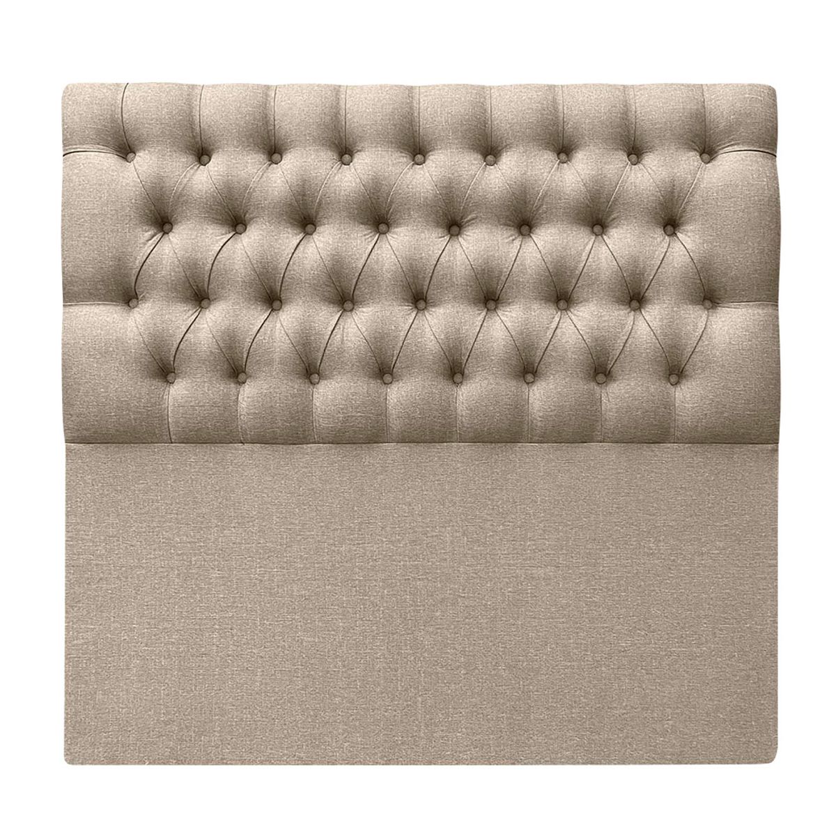 ESPACIO HOGAR - Respaldo de Cama Capitoné Premium Lino Beige - 1.5 Plaza