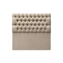 ESPACIO HOGAR - Respaldo de Cama Capitoné Premium Lino Beige - 1.5 Plaza