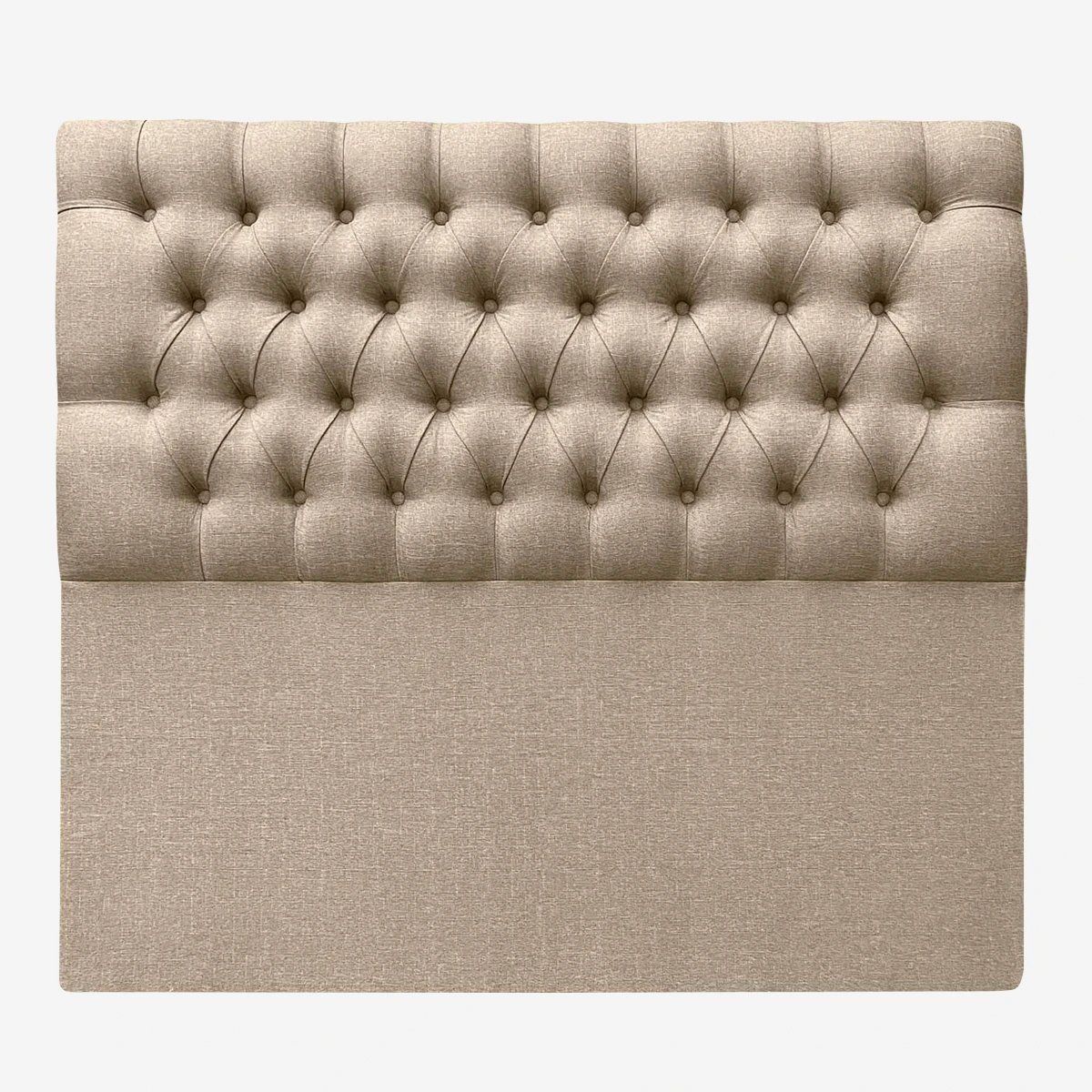 ESPACIO HOGAR - Respaldo de Cama Capitoné Premium Lino Beige - 2 Plazas