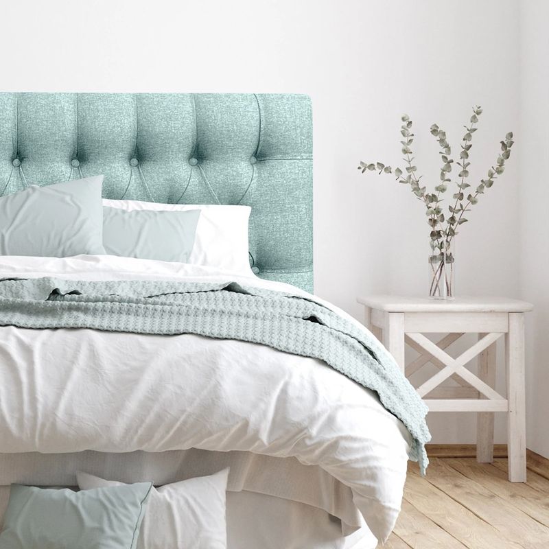 ESPACIO HOGAR - Respaldo de Cama Capitoné Premium Lino Verde King