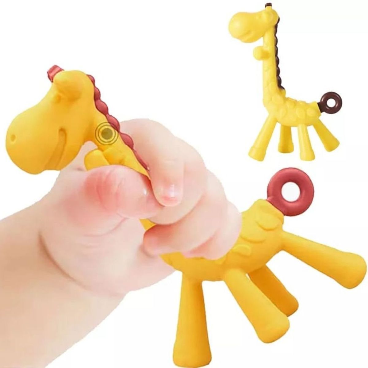 OEM - MORDEDOR DE SILICONA PARA BEBE JIRAFA AMARILLA