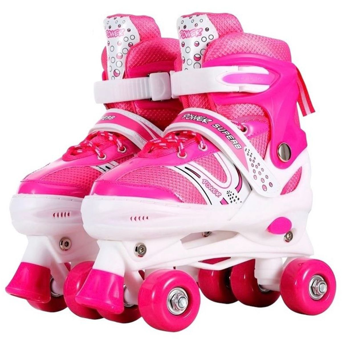 GENERICO - Patines 4 Ruedas Ajustable Roller Artístico Rosados XS
