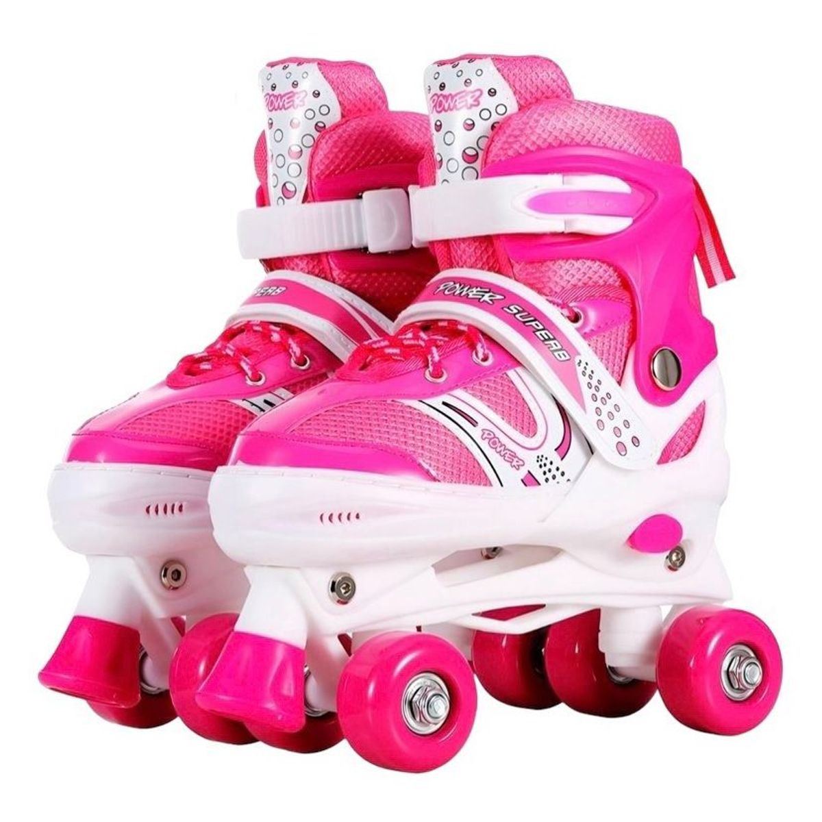 GENERICO - Patines 4 Ruedas Ajustable Roller Artístico Rosados XS