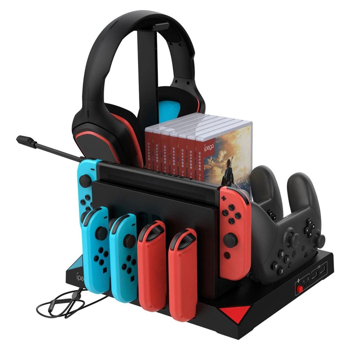 IMPORTCLICK - Soporte Adaptador Vertical Nintendo Switch Accesorios 9 en 1