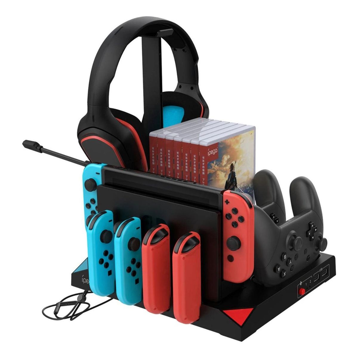 IMPORTCLICK - Soporte Adaptador Vertical Nintendo Switch Accesorios 9 en 1
