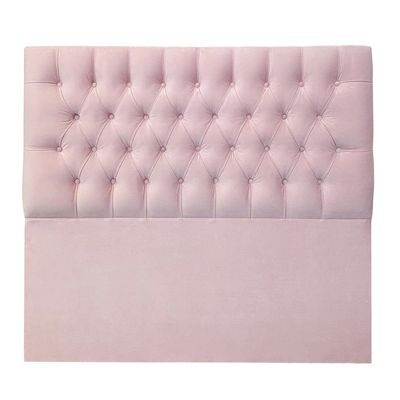 Imagen 2 del producto Respaldo de Cama Capitoné Premium Felpa Rosado Claro - 2 Plazas