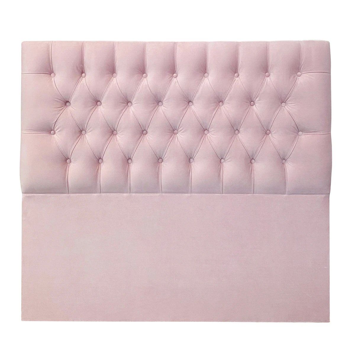 ESPACIO HOGAR - Respaldo de Cama Capitoné Premium Felpa Rosado Claro - King