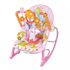 IRM - SILLA MECEDORA MUSICAL PARA BEBE 3 EN 1 ROSA