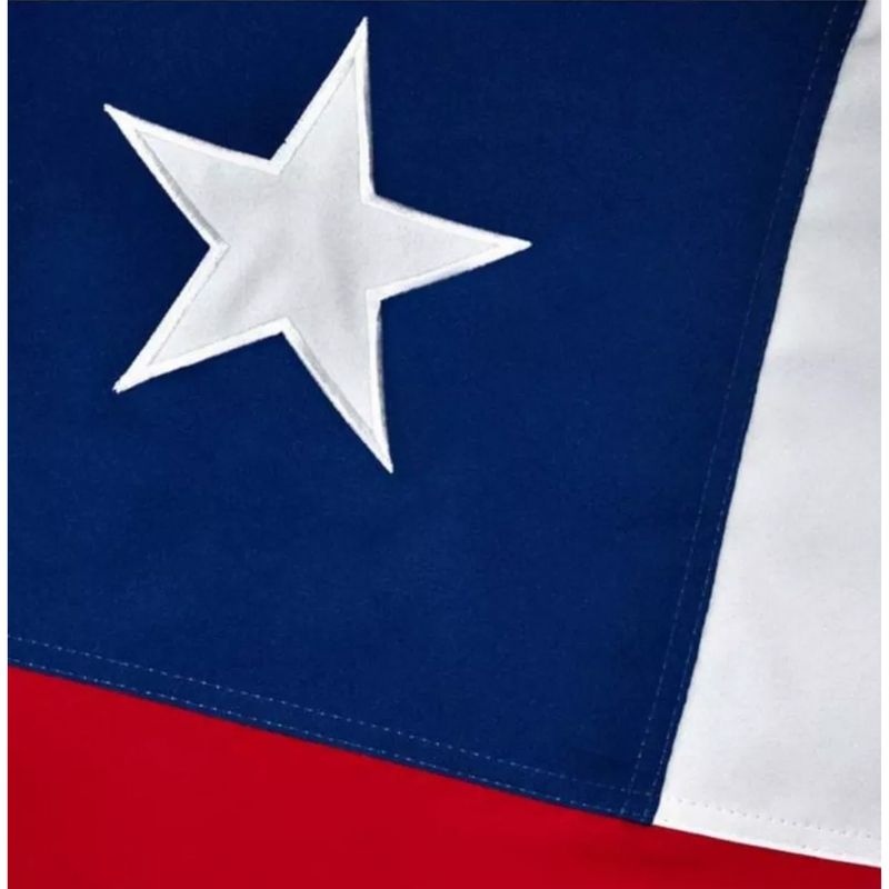 GENERICO - Bandera Chilena De Tela Reforzada Bordada 90 X 135 Cm