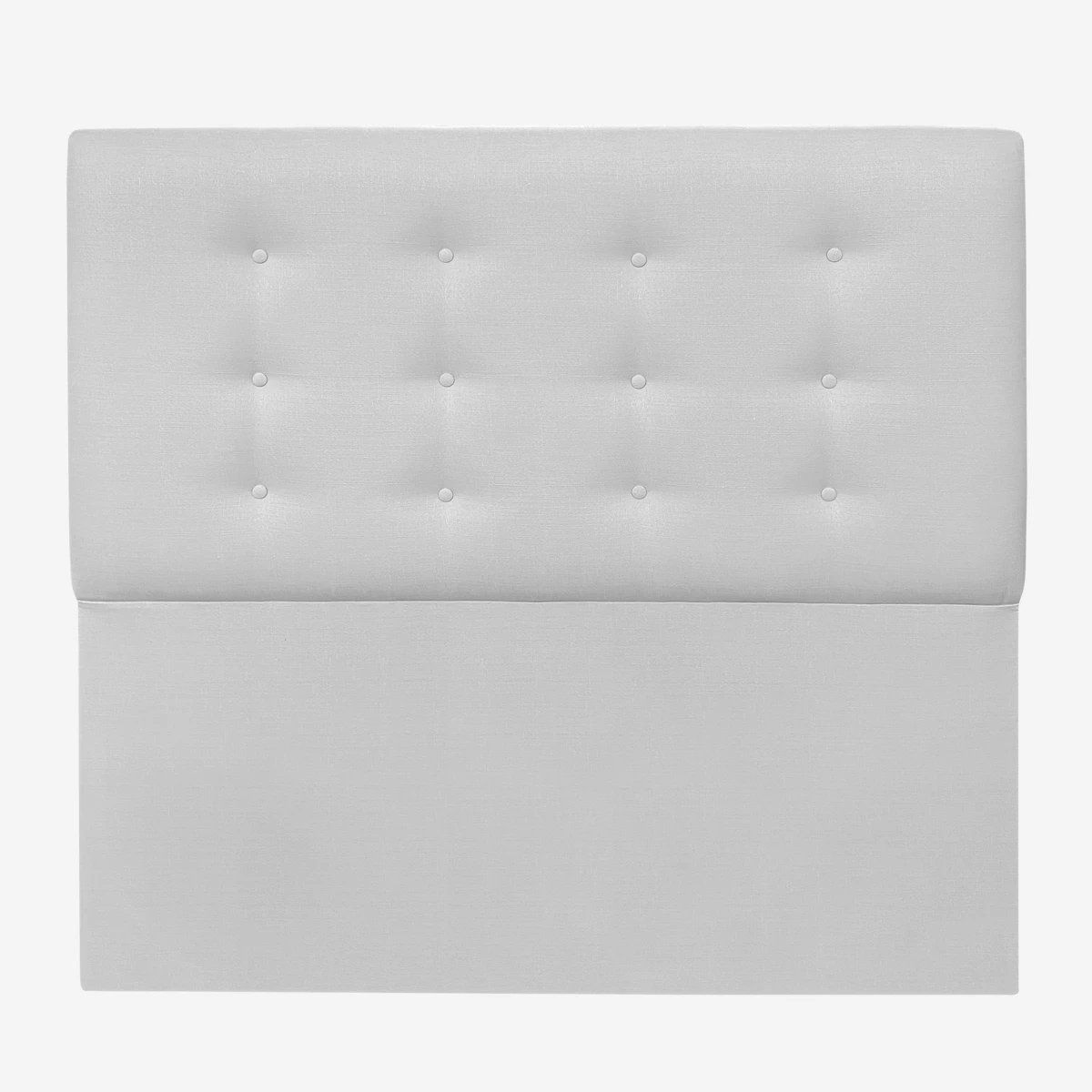 ESPACIO HOGAR - Respaldo de Cama Botoné Premium Lino Gris Plata - Super King