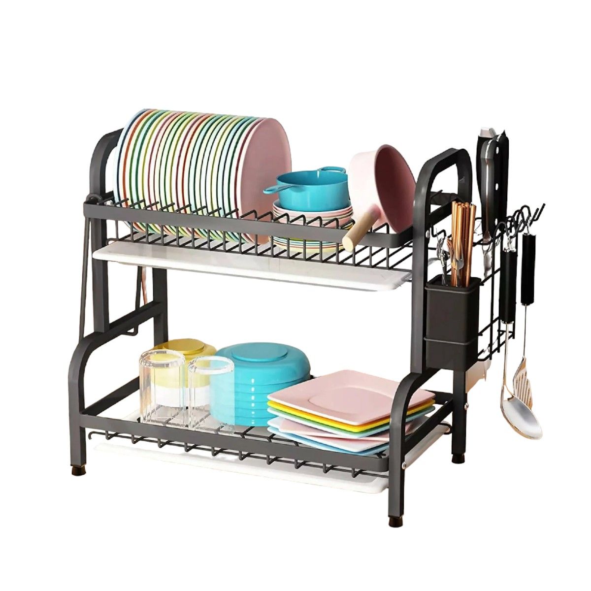 GENERICO - Secador Escurridor De Loza Platos 2 Niveles