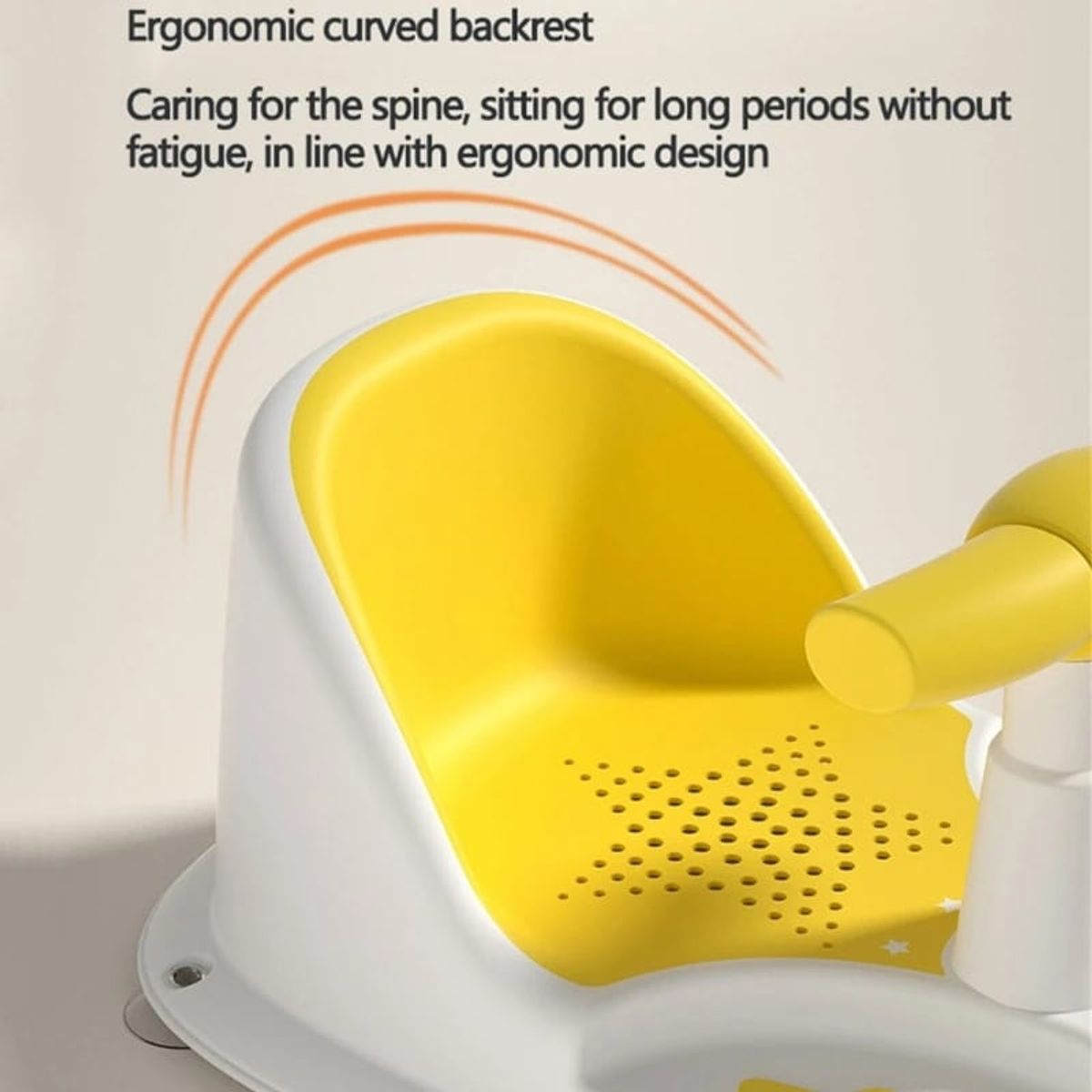 OEM - SILLA DE BAÑO PARA BEBE CON VENTOSA AMARILLO