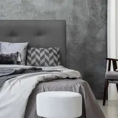 ESPACIO HOGAR - Respaldo de Cama Botoné Premium Lino Grafito - 1.5 Plaza