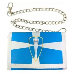 GENERICO - Billetera Con Cadena U Católica Cartera Celeste
