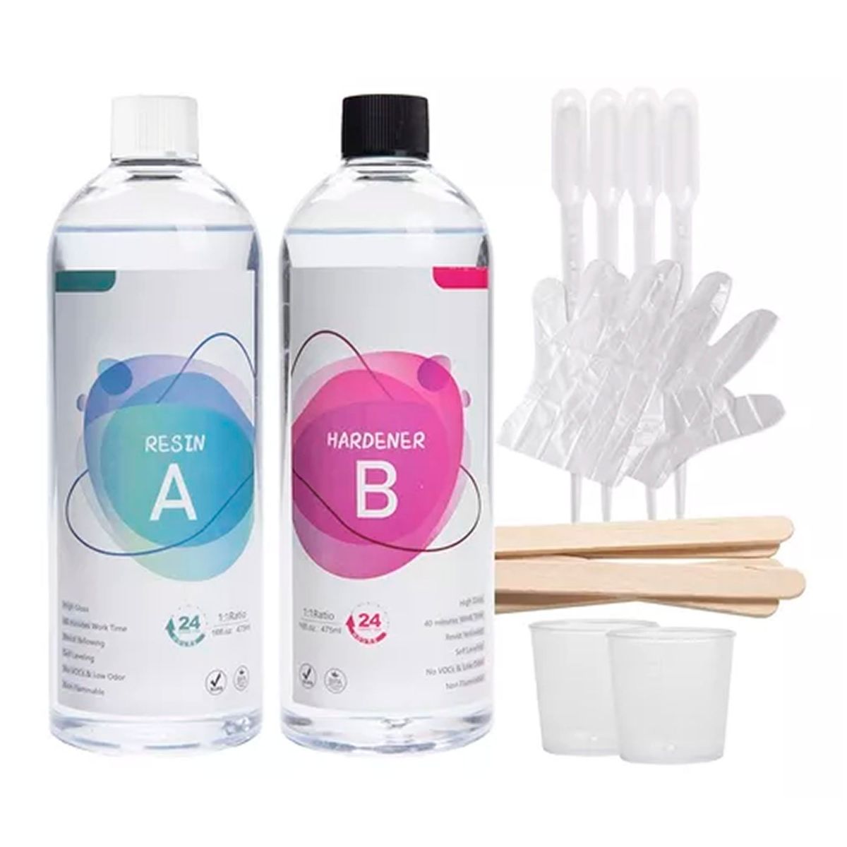 OFERTABKN - Resina Epóxica Cristal 11 946ml + Accesorios