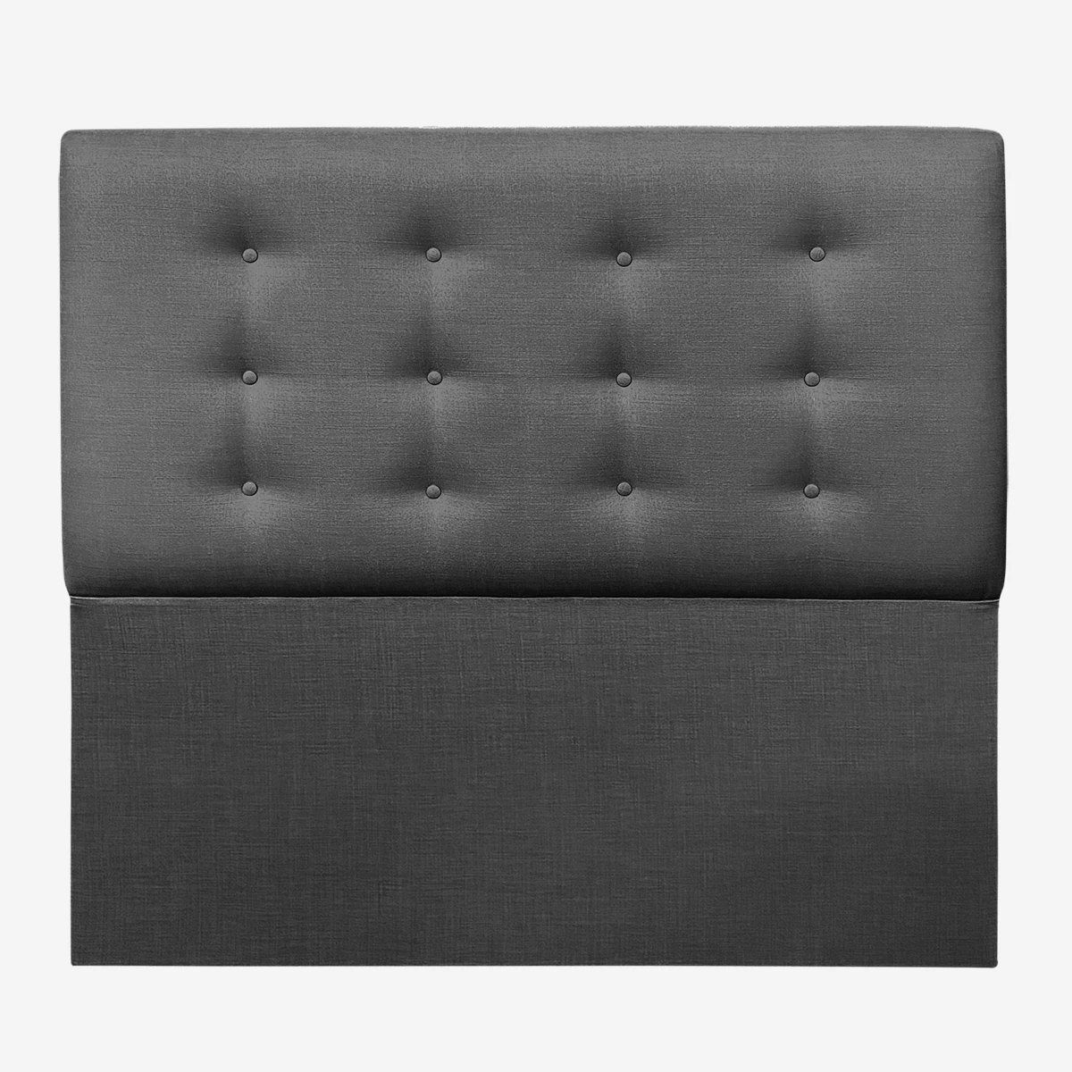 ESPACIO HOGAR - Respaldo de Cama Botoné Premium Lino Grafito - Queen