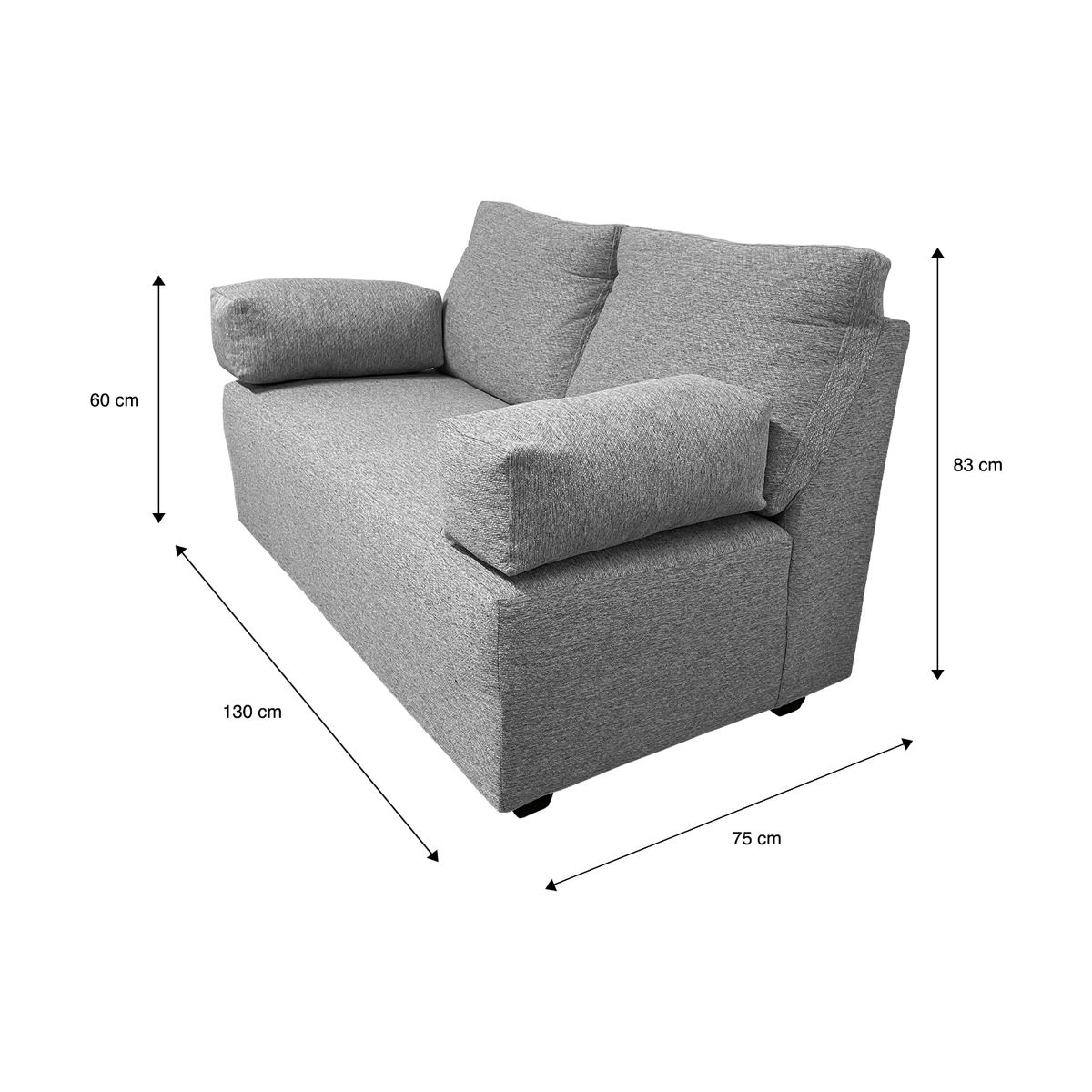 GENERICO - SOFA ELLE 2 CUERPOS CHENILLE GRIS