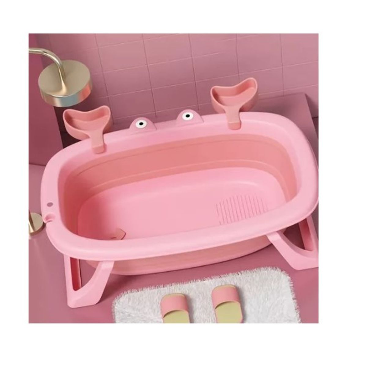OFERTABKN - Tina Bañera Plegable Para Bebe Diseño de Cangrejo Rosa