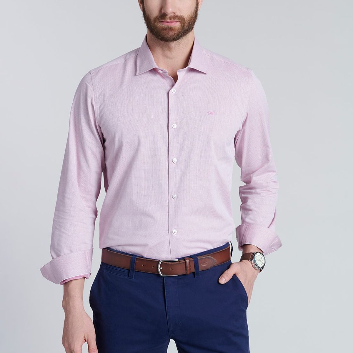FEROUCH - Camisa Jacquard Giorgia Sc Morado Ferouch