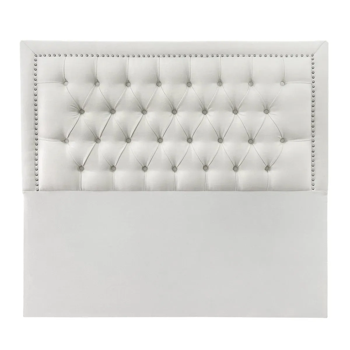 ESPACIO HOGAR - Respaldo de Cama Capitoné Frame Tachas Lino Crema - 2 Plazas