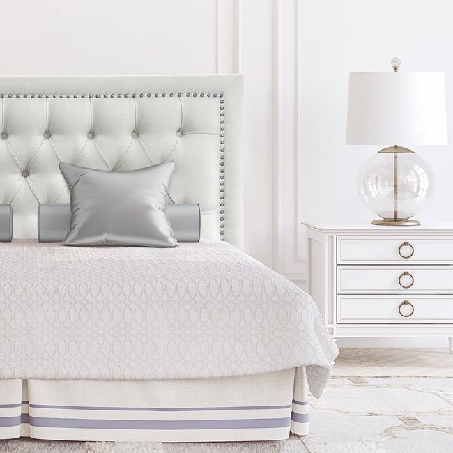 ESPACIO HOGAR - Respaldo de Cama Capitoné Frame Tachas Lino Crema - Queen