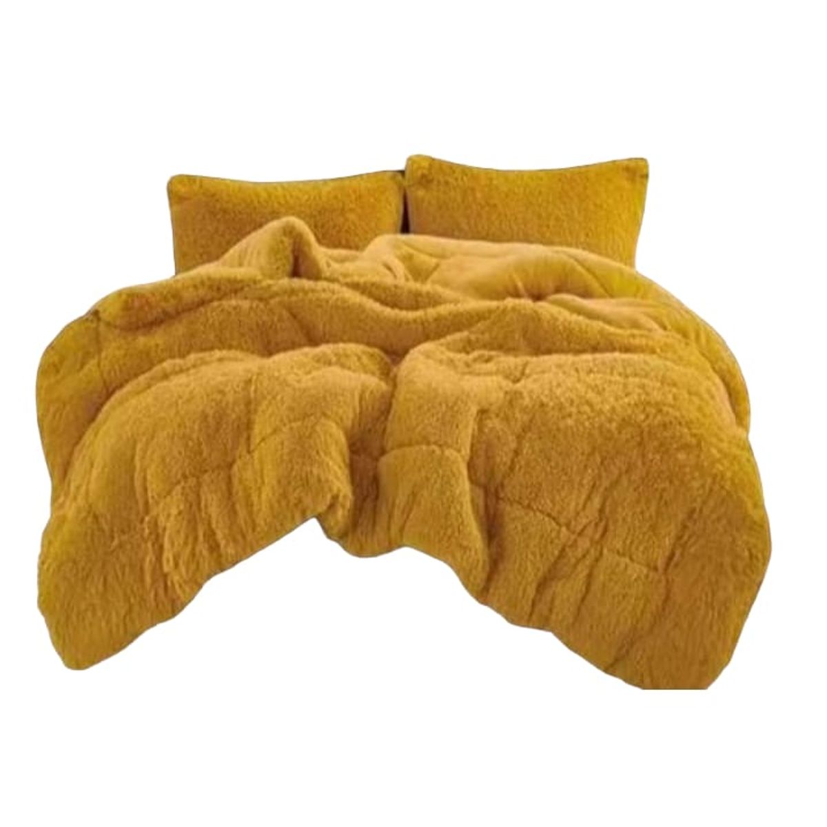 CHINA - Cubre cama  peludo con chiporro 2pz, mas 2 fundas para almohada